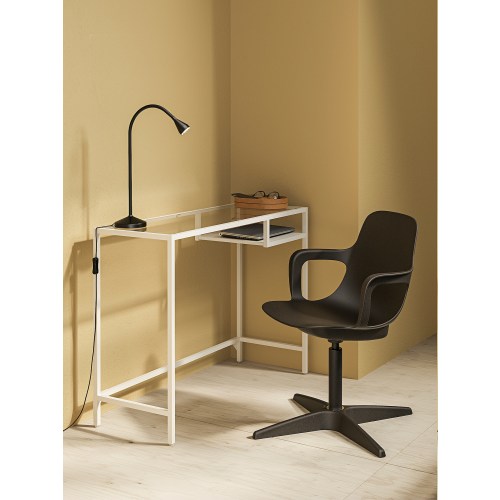 IKEA VITTSJO Glass Laptop Table 100x36cm White Workspace